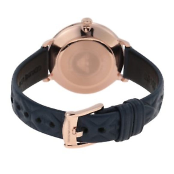 Emporio Armani Modern Slim Rose Gold & Blue Watch main image 5